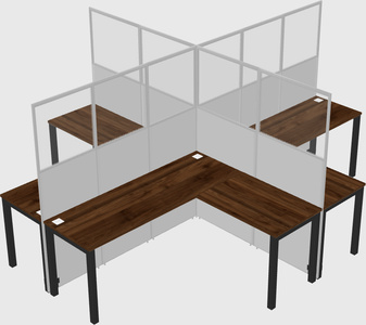 Shared l-shaped cubicles