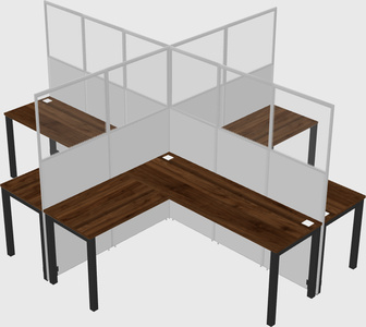 Shared l-shaped cubicles