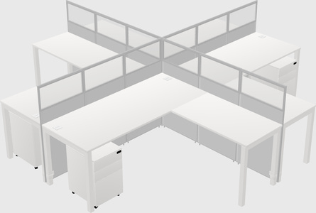 Shared l-shaped cubicles