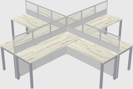 Shared l-shaped cubicles