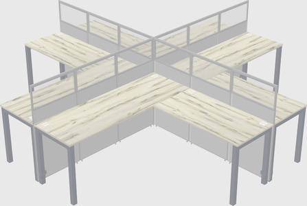 Shared l-shaped cubicles