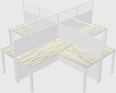 Shared l-shaped cubicles