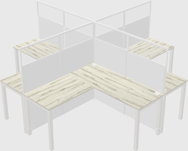 Shared l-shaped cubicles