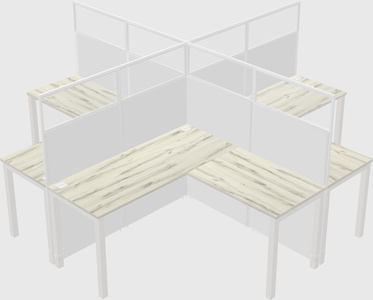 Shared l-shaped cubicles