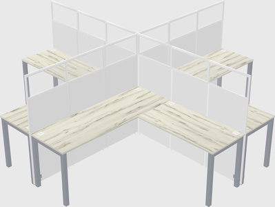 Shared L-shaped Cubicles
