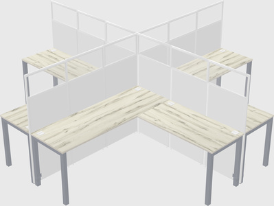 Shared l-shaped cubicles