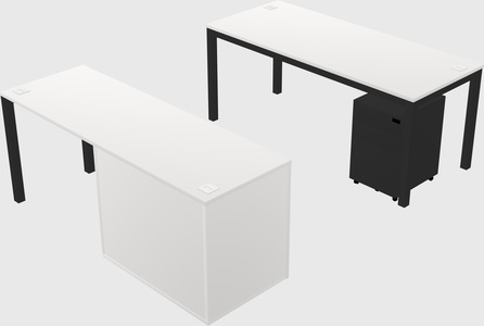 Parallel desk + cabinet