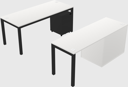 Parallel desk + cabinet