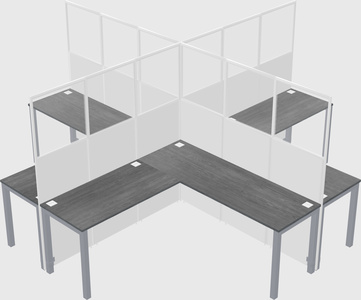 Shared l-shaped cubicles