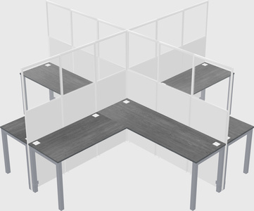 Shared l-shaped cubicles
