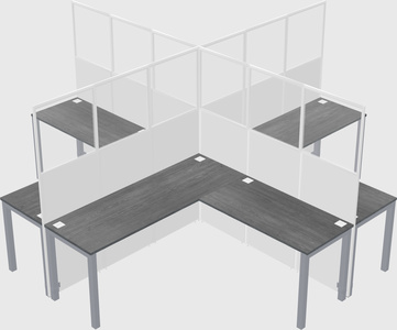 Shared l-shaped cubicles