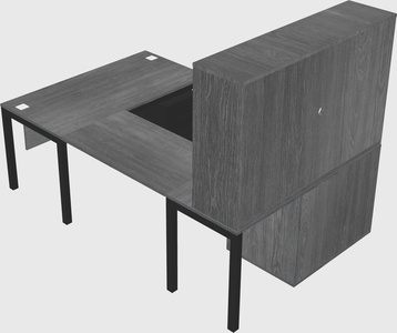 U-shaped desk + file cabinet