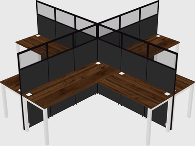Shared l-shaped cubicles