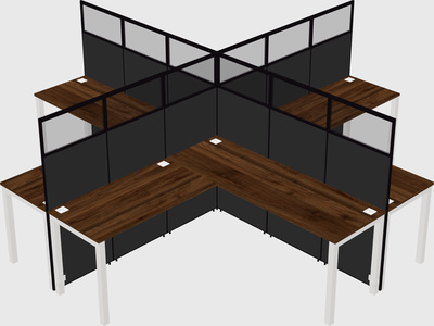Shared l-shaped cubicles