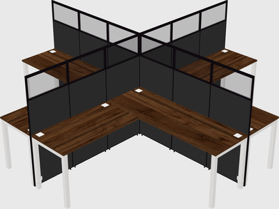Shared l-shaped cubicles