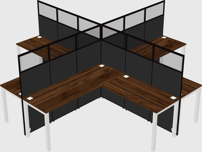 Shared l-shaped cubicles