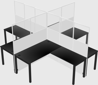 Shared L-shaped Cubicles