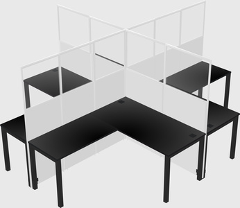 Shared l-shaped cubicles