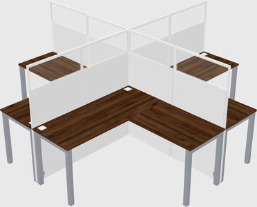 Shared l-shaped cubicles