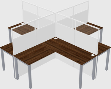 Shared l-shaped cubicles