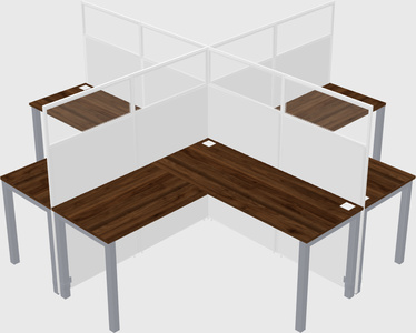 Shared l-shaped cubicles