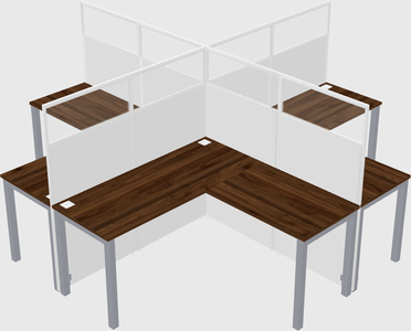 Shared l-shaped cubicles