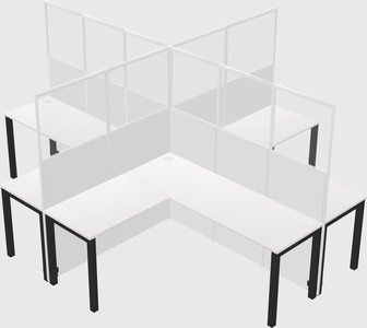 Shared l-shaped cubicles