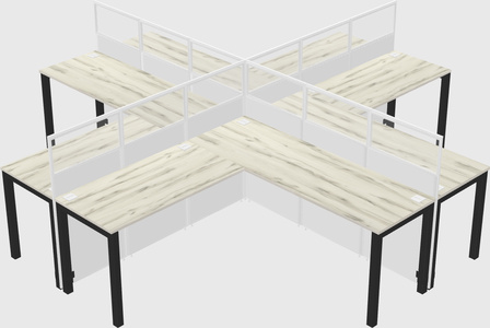 Shared l-shaped cubicles
