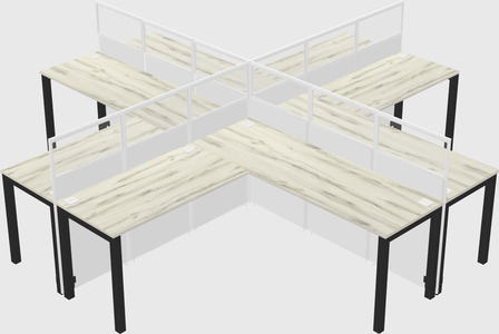 Shared l-shaped cubicles