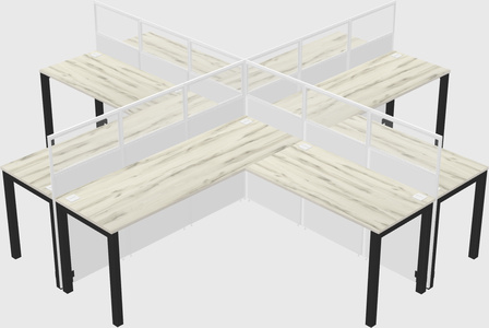 Shared l-shaped cubicles