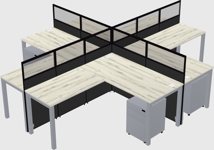 Shared l-shaped cubicles