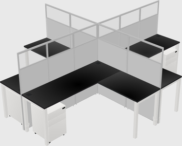 Shared l-shaped cubicles