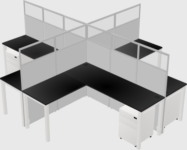 Shared l-shaped cubicles