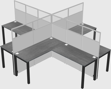 Shared l-shaped cubicles