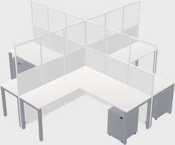 Shared l-shaped cubicles