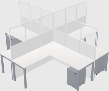 Shared l-shaped cubicles