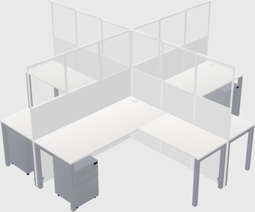 Shared l-shaped cubicles