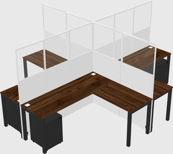 Shared l-shaped cubicles