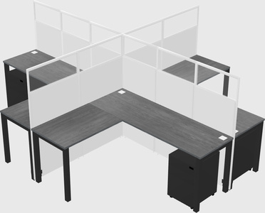 Shared l-shaped cubicles