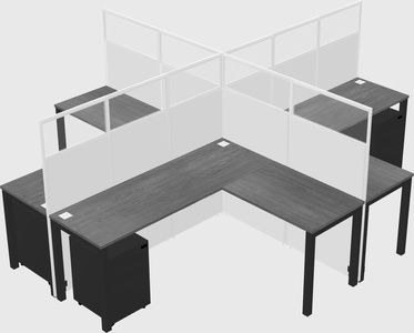 Shared l-shaped cubicles