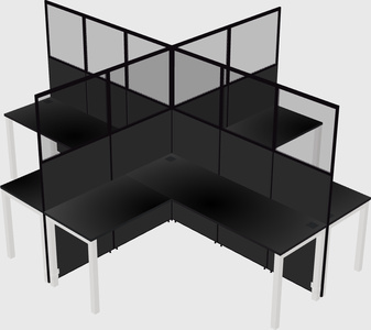 Shared l-shaped cubicles