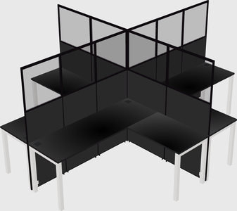 Shared l-shaped cubicles