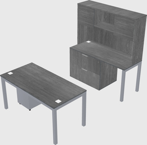 Parallel desk + file cabinet
