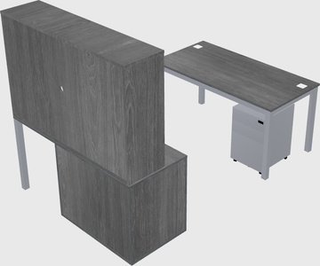 Parallel desk + file cabinet