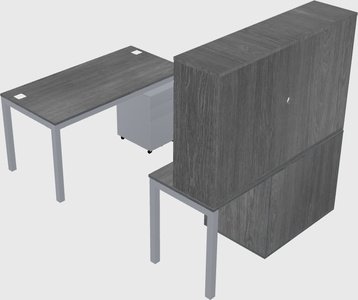 Parallel desk + file cabinet