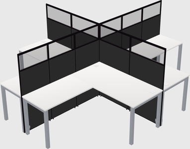 Shared l-shaped cubicles
