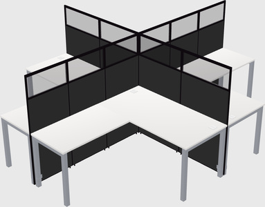 Shared l-shaped cubicles
