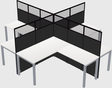 Shared l-shaped cubicles