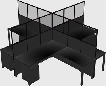 Shared l-shaped cubicles