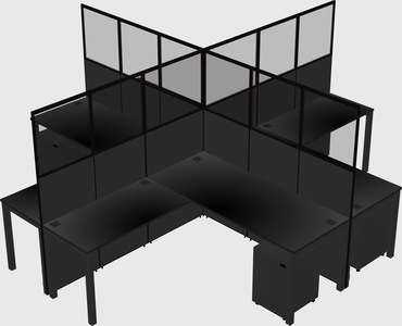 Shared l-shaped cubicles